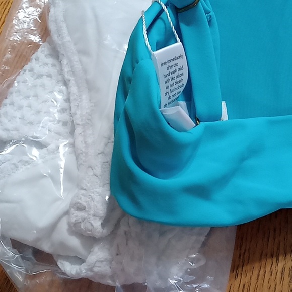 Andie Womens Bikini Top Small RIVIERA AQUA GREEN BLUE  Swim Vacation SUMMER NEW - Picture 4 of 7